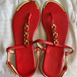 BANANA REPUBLIC: Red Sandal with Gold Details